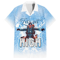 New Zealand Sky Diving Family Matching Long Sleeve Bodycon Dress and Hawaiian Shirt Lets Get High LT05 Dad's Shirt - Short Sleeve Blue - Polynesian Pride