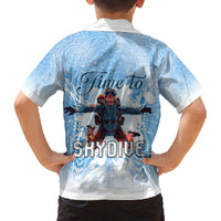 New Zealand Sky Diving Family Matching Off Shoulder Short Dress and Hawaiian Shirt Lets Get High LT05 - Polynesian Pride