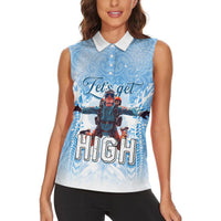 New Zealand Sky Diving Women Sleeveless Polo Shirt Lets Get High