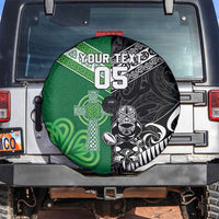 New Zealand And Ireland Rugby Custom Spare Tire Cover Maori Tiki With Shamrock