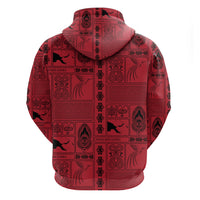 Papua New Guinea Heritage Motif Hoodie Red Version LT05 - Polynesian Pride
