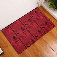 Papua New Guinea Heritage Motif Rubber Doormat Red Version LT05 - Polynesian Pride