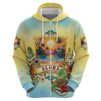 Aloha Hawaii Turtle Hoodie Retro Style - Polynesian Pride