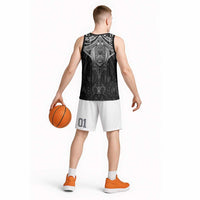 New Zealand Aotearoa Basketball Jersey Maori Manta Ray Moko Black - Polynesian Pride