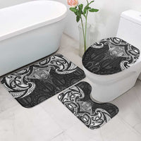 New Zealand Aotearoa Bathroom Set Maori Manta Ray Moko Black - Polynesian Pride