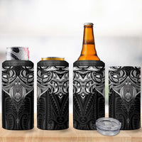 New Zealand Aotearoa 4 in 1 Can Cooler Tumbler Maori Manta Ray Moko Black - Polynesian Pride
