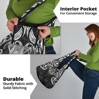 New Zealand Aotearoa Grocery Bag Maori Manta Ray Moko Black - Polynesian Pride