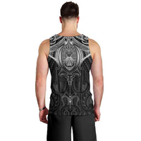 New Zealand Aotearoa Men Tank Top Maori Manta Ray Moko Black LT05 - Polynesian Pride