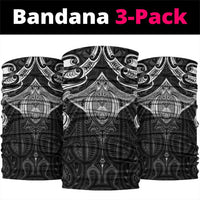 New Zealand Aotearoa Neck Gaiter Maori Manta Ray Moko Black LT05