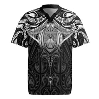 New Zealand Aotearoa Rugby Jersey Maori Manta Ray Moko Black - Polynesian Pride