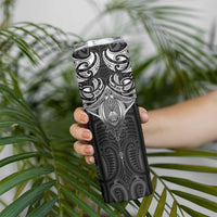 New Zealand Aotearoa Skinny Tumbler Maori Manta Ray Moko Black - Polynesian Pride