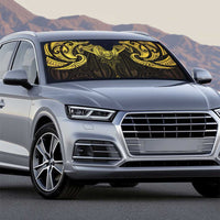 New Zealand Aotearoa Auto Sun Shade Maori Manta Ray Moko Gold - Polynesian Pride