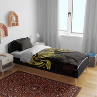 New Zealand Aotearoa Bedding Set Maori Manta Ray Moko Gold - Polynesian Pride