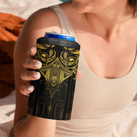 New Zealand Aotearoa 4 in 1 Can Cooler Tumbler Maori Manta Ray Moko Gold - Polynesian Pride