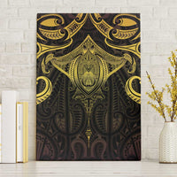 New Zealand Aotearoa Canvas Wall Art Maori Manta Ray Moko Gold LT05 Without Frame Gold - Polynesian Pride