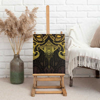 New Zealand Aotearoa Canvas Wall Art Maori Manta Ray Moko Gold LT05 - Polynesian Pride