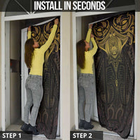 New Zealand Aotearoa Door Cover Maori Manta Ray Moko Gold - Polynesian Pride