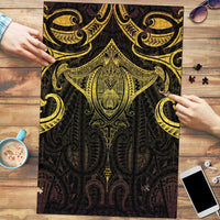 New Zealand Aotearoa Puzzle Maori Manta Ray Moko Gold - Polynesian Pride