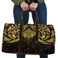 New Zealand Aotearoa Travel Bag Maori Manta Ray Moko Gold - Polynesian Pride