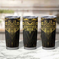 New Zealand Aotearoa Tumbler Cup Maori Manta Ray Moko Gold - Polynesian Pride