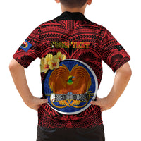Personalized Papua New Guinea Gulf Province Family Matching Short Sleeve Bodycon Dress and Hawaiian Shirt Mix Coat Of Arms Polynesian Pattern LT05 - Polynesian Pride