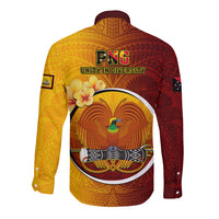 Papua New Guinea Western Province Long Sleeve Button Shirt Mix Coat Of Arms Polynesian Pattern LT05 - Polynesian Pride