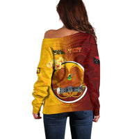 Personalized Papua New Guinea Western Province Off Shoulder Sweater Mix Coat Of Arms Polynesian Pattern LT05 - Polynesian Pride