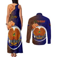 Personalized Papua New Guinea Manus Province Couples Matching Tank Maxi Dress and Long Sleeve Button Shirts Mix Coat Of Arms Polynesian Pattern LT05 - Polynesian Pride