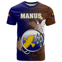 Personalized Papua New Guinea Manus Province T Shirt Mix Coat Of Arms Polynesian Pattern LT05 Brown - Polynesian Pride