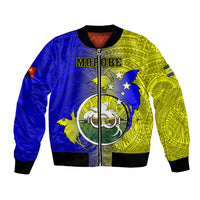 Papua New Guinea Morobe Province Bomber Jacket Mix Coat Of Arms Polynesian Pattern LT05 Unisex Yellow - Polynesian Pride