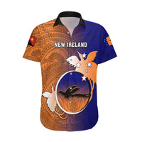 Papua New Guinea New Ireland Province Hawaiian Shirt Mix Coat Of Arms Polynesian Pattern LT05 Blue - Polynesian Pride