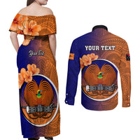 Personalized Papua New Guinea New Ireland Province Couples Matching Off Shoulder Maxi Dress and Long Sleeve Button Shirts Mix Coat Of Arms Polynesian Pattern LT05 - Polynesian Pride