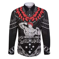 Custom Samoa Wrestling Family Matching Long Sleeve Bodycon Dress and Hawaiian Shirt Samoan Wrestler Ulafala Style