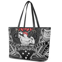 Samoa Wrestling Leather Tote Bag Samoan Wrestler Ulafala Style