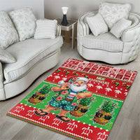 Mele Kalikimaka Hawaii Christmas Area Rug Funny Santa 67 Gen Alpha Slang - Polynesian Pride