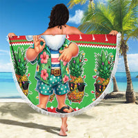 Mele Kalikimaka Hawaii Christmas Beach Blanket Funny Santa 67 Gen Alpha Slang - Polynesian Pride