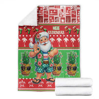 Mele Kalikimaka Hawaii Christmas Blanket Funny Santa 67 Gen Alpha Slang - Polynesian Pride