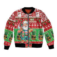 Mele Kalikimaka Hawaii Christmas Bomber Jacket Funny Santa 67 Gen Alpha Slang - Polynesian Pride