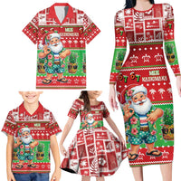 Mele Kalikimaka Hawaii Christmas Family Matching Long Sleeve Bodycon Dress and Hawaiian Shirt Funny Santa 67 Gen Alpha Slang LT05 - Polynesian Pride