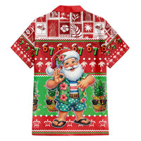 Mele Kalikimaka Hawaii Christmas Family Matching Long Sleeve Bodycon Dress and Hawaiian Shirt Funny Santa 67 Gen Alpha Slang LT05 - Polynesian Pride