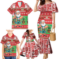 Mele Kalikimaka Hawaii Christmas Family Matching Mermaid Dress and Hawaiian Shirt Funny Santa 67 Gen Alpha Slang - Polynesian Pride
