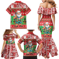 Mele Kalikimaka Hawaii Christmas Family Matching Mermaid Dress and Hawaiian Shirt Funny Santa 67 Gen Alpha Slang - Polynesian Pride