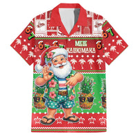 Mele Kalikimaka Hawaii Christmas Family Matching Mermaid Dress and Hawaiian Shirt Funny Santa 67 Gen Alpha Slang LT05 Dad's Shirt - Short Sleeve Red - Polynesian Pride