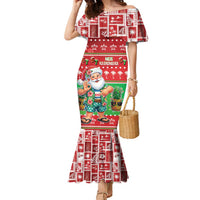 Mele Kalikimaka Hawaii Christmas Family Matching Mermaid Dress and Hawaiian Shirt Funny Santa 67 Gen Alpha Slang - Polynesian Pride