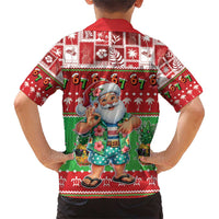 Mele Kalikimaka Hawaii Christmas Family Matching Short Sleeve Bodycon Dress and Hawaiian Shirt Funny Santa 67 Gen Alpha Slang LT05 - Polynesian Pride