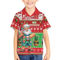 Mele Kalikimaka Hawaii Christmas Family Matching Summer Maxi Dress and Hawaiian Shirt Funny Santa 67 Gen Alpha Slang LT05 Son's Shirt Red - Polynesian Pride