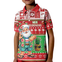 Mele Kalikimaka Hawaii Christmas Kid Polo Shirt Funny Santa 67 Gen Alpha Slang - Polynesian Pride