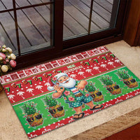 Mele Kalikimaka Hawaii Christmas Rubber Doormat Funny Santa 67 Gen Alpha Slang - Polynesian Pride