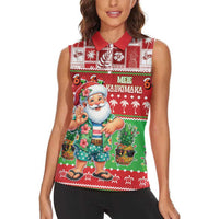 Mele Kalikimaka Hawaii Christmas Women Sleeveless Polo Shirt Funny Santa 67 Gen Alpha Slang - Polynesian Pride