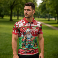 Mele Kalikimaka Hawaii Christmas Zipper Polo Shirt Funny Santa 67 Gen Alpha Slang - Polynesian Pride